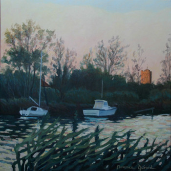 Contemporary work named « Agde, Saint Etienne au soleil couchant », Created by MAXENCE GERARD