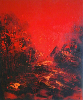 Named contemporary work « ROUGE », Made by MIREILLE MAURY
