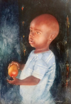 Named contemporary work « enfant d'Afrique du Sud », Made by NELLY COUGARD