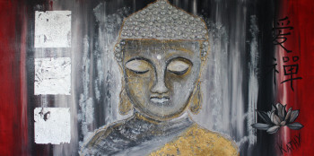 Named contemporary work « BUDDHA «Zen Attitude» », Made by KATHLEENARTISTPRO