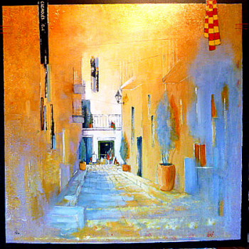 Named contemporary work « Ruelle à Cadaqués », Made by JAMES BURGEVIN