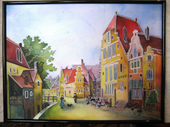 Named contemporary work « "Un petit village flamand"  », Made by EKATERINA