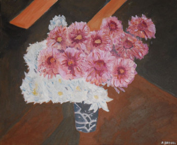 Named contemporary work « chrysanthèmes », Made by MIREILLE BREGOU