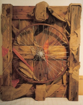 Named contemporary work « Roue 1900-2000 », Made by CLéOPâTRE ARMSTRONG-LACHAIZE