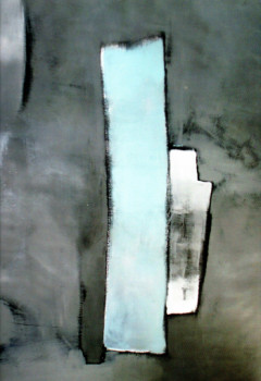 Named contemporary work « Blue in grey », Made by ASTRID DE LUSSAC