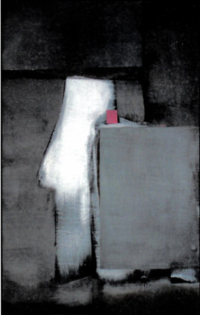 Named contemporary work « Pink in grey », Made by ASTRID DE LUSSAC