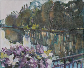 Named contemporary work « lac et reflets », Made by MIREILLE BREGOU