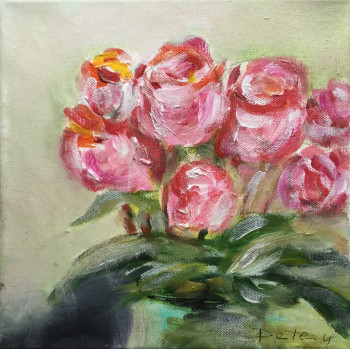 Named contemporary work « Les roses 2 », Made by PATRICIA DELEY