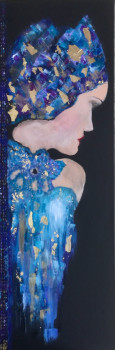 Named contemporary work « La robe bleue et or », Made by PATRICIA DELEY