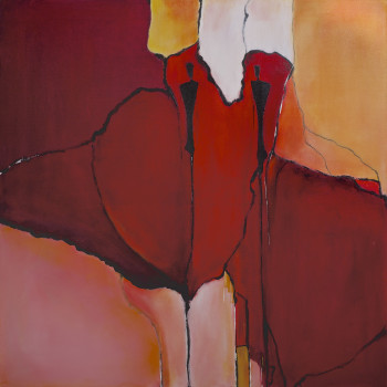 Contemporary work named « " Rêverie en rouge 2 " », Created by JEANNE LE GUEN