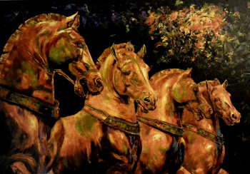 Named contemporary work « AF0020 - Chevaux de St Marc », Made by SYLVIE ACTIS BARONE