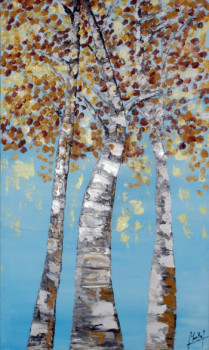 Named contemporary work « Bouleaux en automne », Made by JACKY MONKA