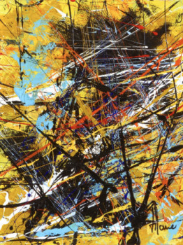 Named contemporary work « Création A139 - Acrylique sur papier - Expressionnisme abstrait », Made by JEAN-JACQUES MARIE