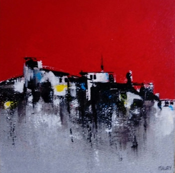 Named contemporary work « NOUVEAU PETIT VILLAGE BLANC 2 », Made by MIREILLE MAURY