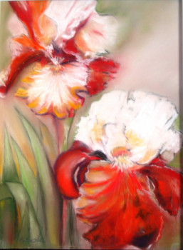 Named contemporary work « Iris rouges », Made by NICOLE COUSSEAU