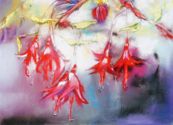 Named contemporary work « Fuchsia  », Made by NICOLE COUSSEAU