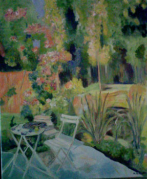 Named contemporary work « jardin orangé », Made by MIREILLE BREGOU