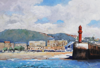 Named contemporary work « La plage de Boulogne sur Mer », Made by ROBERT SCHOULER