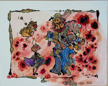 Named contemporary work « stories'coquelicots », Made by FLETCHER-MAUNIER