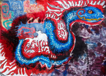 Named contemporary work « Quetzatcoatl La serpiente emplumada », Made by JULIANA ALDERISI