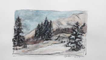 Named contemporary work « paysage alpin 3 », Made by DANIèLE DAYER