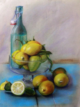 Named contemporary work « Nature morte aux citrons », Made by DANIèLE DAYER