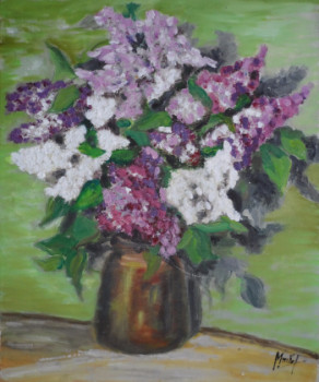 Named contemporary work « Lilas », Made by JACKY MONKA