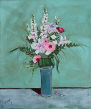 Contemporary work named « Bouquet de fleurs alla prima », Created by BONNEAU-MARRON