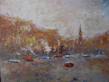 Named contemporary work « petit port breton », Made by ALAIN COJAN