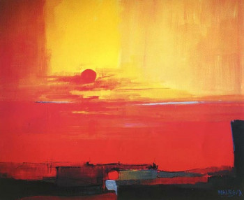 Named contemporary work « Le soleil rouge », Made by PIERRE MALRIEUX