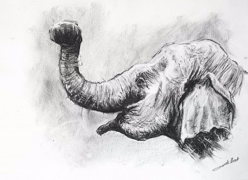 Named contemporary work « Elephant 2 », Made by DE PORET JB