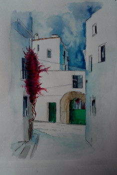 Named contemporary work « Cadaqués : le portail vert », Made by JAMES BURGEVIN