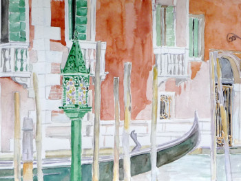 Named contemporary work « 2011-01 Venise », Made by LAURENT LALOGE AQUARELLISTE