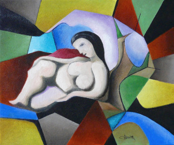 Named contemporary work « La sieste », Made by BERNARD PIERRE