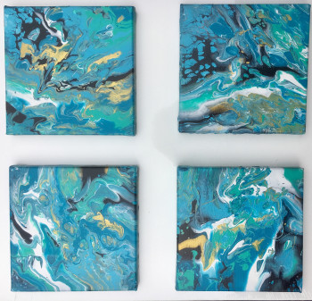 Named contemporary work « PACIFIC BLUE », Made by PATRICIA DELEY