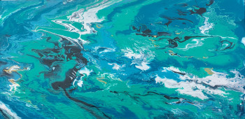 Named contemporary work « Pacific blue. 2 », Made by PATRICIA DELEY