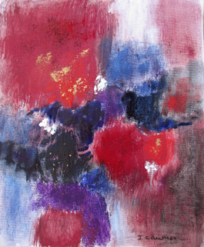 Named contemporary work « Rouge 4 2 », Made by J. CAUMES