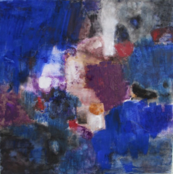 Named contemporary work « Bleu et violet », Made by J. CAUMES