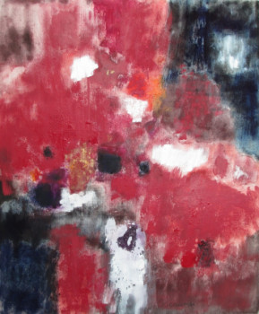 Named contemporary work « Rouge et bleu 2 », Made by J. CAUMES