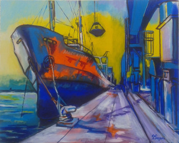 Named contemporary work « Port de Bayonne1  », Made by PHILOU