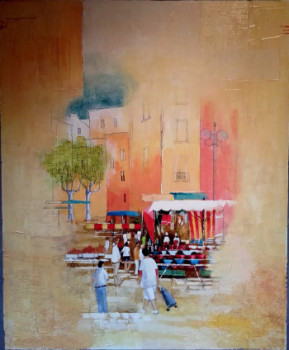 Named contemporary work « Marché catalan », Made by JAMES BURGEVIN