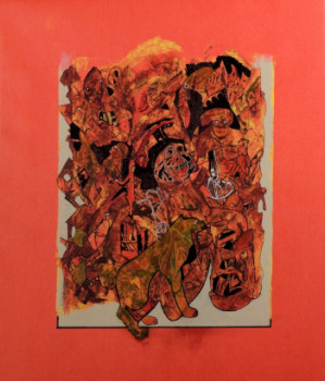 Named contemporary work « 3 P.M », Made by J.CLAUDE SAVI
