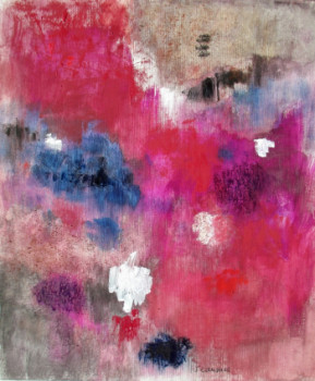 Named contemporary work « Rose et bleu », Made by J. CAUMES