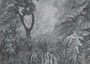 Contemporary work named « A travers la jungle », Created by ELENA SHUMILO