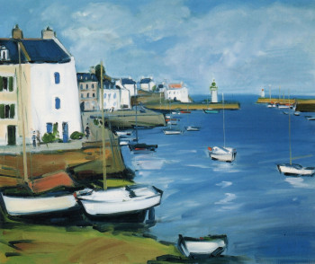 Named contemporary work « Port de Sauzon », Made by JEAN CHABOT