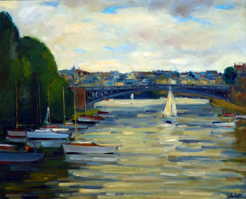 Named contemporary work « Pont de la motte rouge à Nantes », Made by JEAN CHABOT