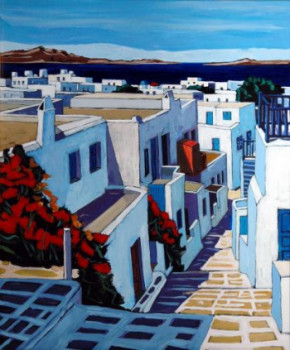 Named contemporary work « Massif fleuri à Mykonos (d'après J.C. Quilici) », Made by PHILIPPE ETIENNE