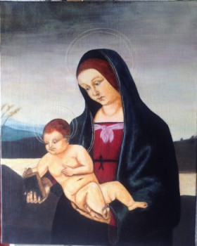 Named contemporary work « vierge et l enfant », Made by VANESSA BATLLE