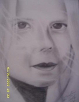 Contemporary work named « Portrait d'enfant au crayon », Created by BOUTIN