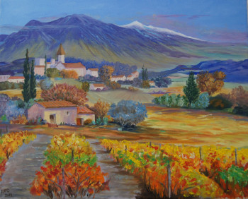 Named contemporary work « Paysage de Montagne et Vigne », Made by BOUTIN